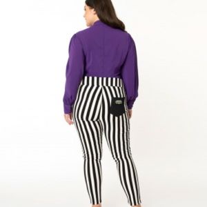 Unique vintage beetlejuice striped skinny pants